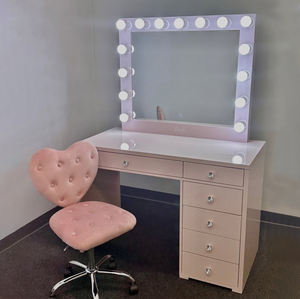 Meja Rias dengan Finishing Mengkilap Tinggi dan Cermin yang Dapat Dilepas, Sempurna untuk Area Rias di Kamar Tidur dan Meja Rias Studio Kecantikan - Product Image 4