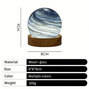Lámpara de Noche de Cristal con Diseño de Planeta, para Mesa de Noche, Electrónica de Consumo Promocional 2024, para Negocios - Product Image 2