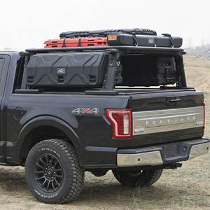 แร็คหลังคาอลูมิเนียมปรับระดับได้ CANYONSSOAR สำหรับรถกระบะฟอร์ด F-150 พร้อมกล่องเก็บของด้านข้าง 2 ช่อง แร็คบันไดสำหรับรถกระบะ PKGA04-006 - Product Image 4