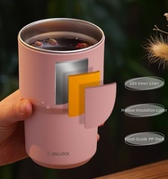 Gobelet isotherme classique en acier inoxydable à double paroi, étanche, avec couvercle et paille, sans BPA, pour le bureau et les voyages, maintien thermique 0-6 heures