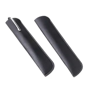 Wholesale Universal Black New PU Pencil Case Leather Case With Custom logo