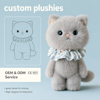 Peluche chaton en dentelle personnalisée, coussin animal en peluche doux, vente en gros OEM ODM, faible MOQ, fabricant, décoration intérieure, cadeau