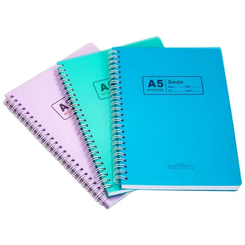 Harga Murah Custom Hardcover Spiral buku latihan siswa spiral buku catatan sekolah Coil Notebook plastik dengan Logo