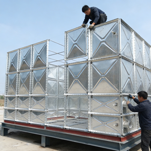 Serbatoio d'acqua sezionale in acciaio smaltato assemblato LIDA con motore, produttività 2000L/ora, per addolcimento e osmosi inversa per l'approvvigionamento idrico - Product Image 6