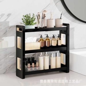 Estante de baño moderno minimalista de madera de 3 niveles, estante de almacenamiento independiente para cosméticos y artículos de aseo. - Product Image 4