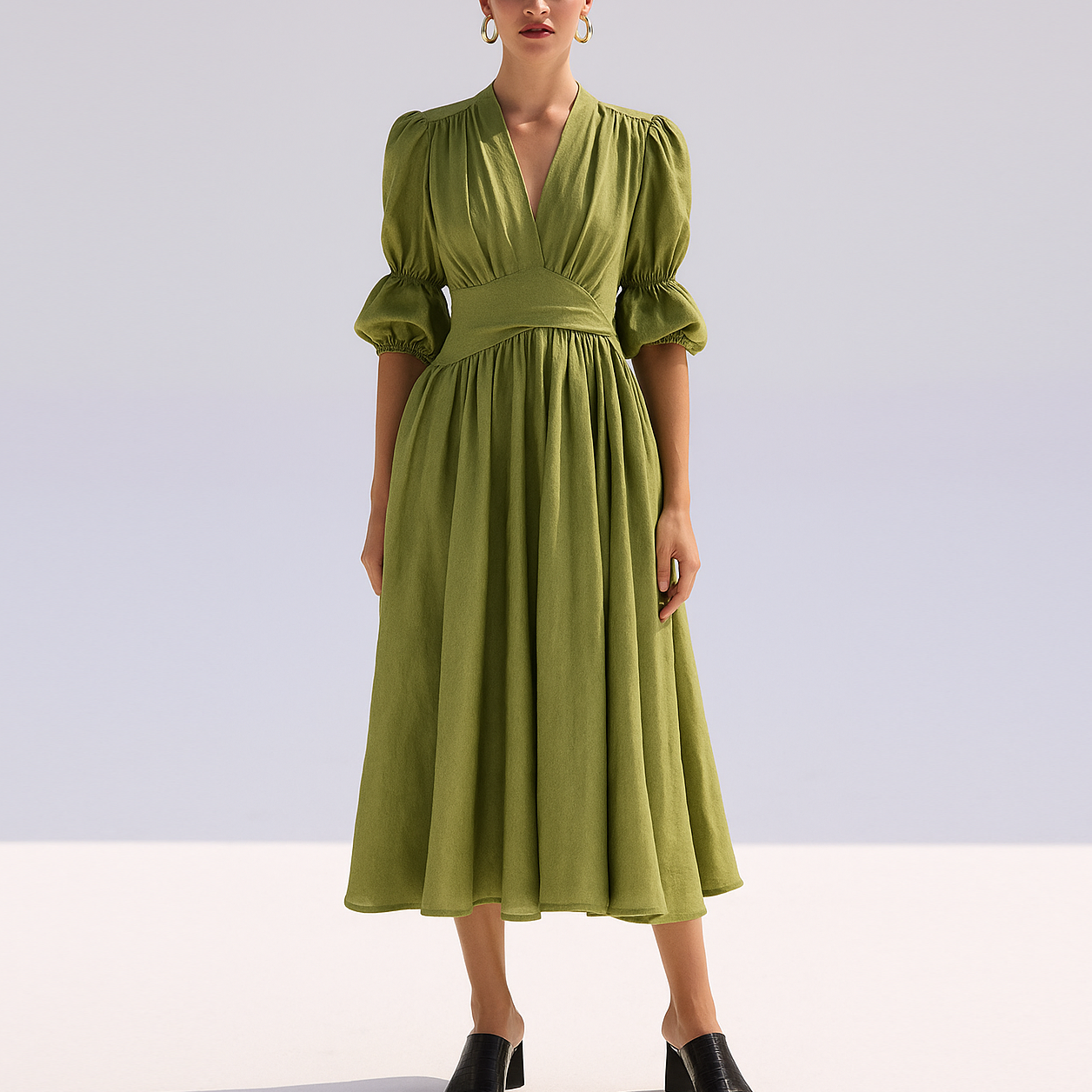 Robes longues en lin_3 Mode féminine élégante et décontractée