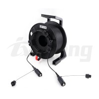 Connecteur à faisceau étendu HXB 15 6 cœurs, enrouleur de câble en plastique portable, fibre optique tactique blindée TPU avec tambour en plastique
