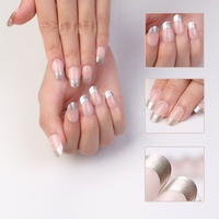 Nail art — faux ongles ronds, 24 pièces, à pression, Logo personnalisé, Design, French manucure, 24 pièces