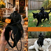 Tenue pour animaux de compagnie Spooky Pumpkin Rider, Costume de cavalier noir, Fournitures pour Halloween, mariages, fêtes, Cadeaux, Souvenirs, Articles de collection