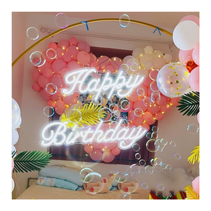 Letrero de neón de feliz cumpleaños logotipo personalizado letrero de luz de neón acrílico para decoración de pared publicidad para fiestas de cumpleaños luces de neón personalizadas - Product Image 1