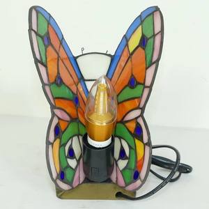 Lámpara <span class=keywords><strong>Tiffany</strong></span> de Estilo Americano Campestre, Diseño de Mariposa Hecho a Mano para Decoración del Hogar u Oficina, Lámpara de Lectura Flexible para Escritorio o Mesita de Noche, Novedad - Product Image 6