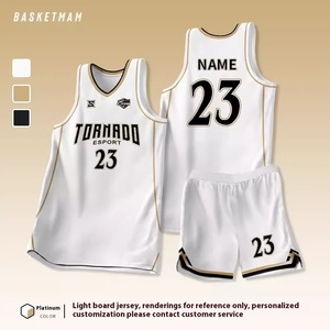 Ensemble de maillot de <span class=keywords><strong>basket</strong></span>-ball pour hommes, veste et pantalon d'été, nom d'équipe personnalisé, taille XS, <span class=keywords><strong>tissu</strong></span> respirant pour l'école, maillot de jeu - Product Image 4