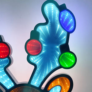 Consegna rapida padre natale illuminazione decorativa 3D specchio infinito Dropshipping insegna al Neon personalizzata - Product Image 4