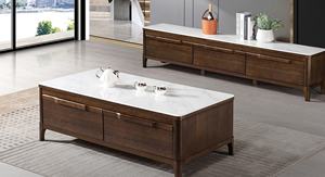 <span class=keywords><strong>Mesa</strong></span> de Centro Marrón para Sala de Estar, Muebles Modernos de Diseño de Lujo, <span class=keywords><strong>Mesa</strong></span> Portátil con Soporte para TV y Chimenea - Product Image 5