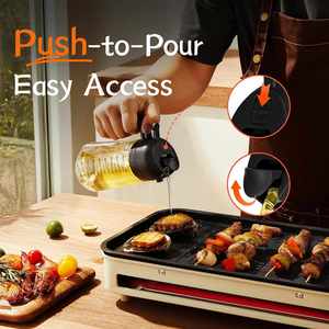 Pulvérisateur d'huile d'olive en verre 2-en-1 de 470 ml (16 oz) pour friteuse à air, salades, barbecue – Ustensile de cuisine pour la cuisson - Product Image 4