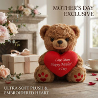 Ours en peluche pour la fête des mères, ours doux avec cœur « Love Mom Happy Mother's Day », cadeau pour maman/grand-mère, commande en gros