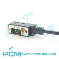 Cable Serial DB9 Macho de 4 Pines en Ángulo Recto de Perfil Bajo a Extremo Abierto, Cable RS232 DB9 de Perfil Bajo, Cable DB9 a Extremo de Cable