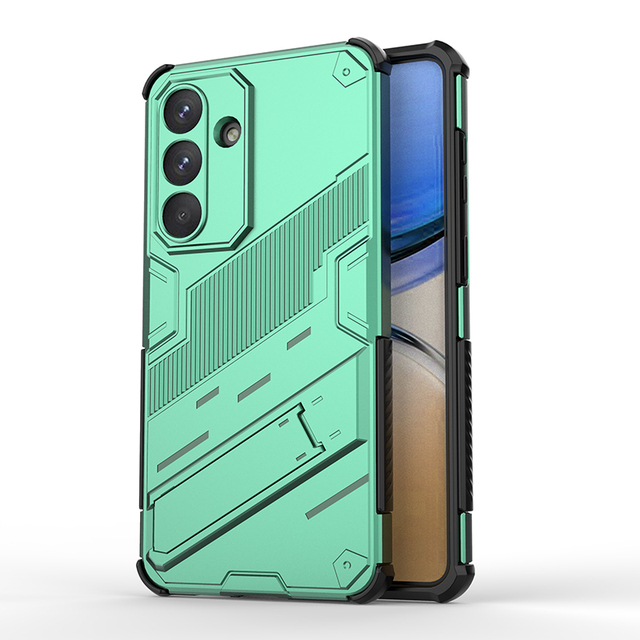 Smart Phone Protection Cover New Punk-style Armor TPU+PC Shockproof Mobile Phone Case with Strip Stand for S26 Plus