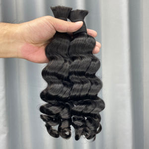 Extensions en vrac de cheveux humains non traités de la vague profonde lâche 100% de Vierge péruvienne - Product Image 1