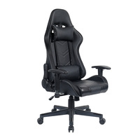 Chaise de Gaming Électrique Minimaliste à LED RGB, Revêtement en Cuir Noir Tressé, Siège Pivotant Réglable en Hauteur en 2 Étapes, Vente en Gros