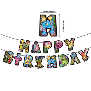 Decorazioni per Feste di <span class=keywords><strong>Compleanno</strong></span> a Tema Mostri con Palloncini Globo per Bambini, Striscione e Topper per Torta da 12 Pollici - Product Image 2