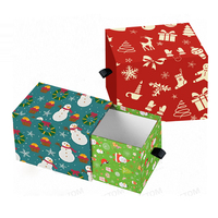 Boîte-cadeau de Noël de style tiroir en carton rouge personnalisée réveillon de Noël rempli de pomme écharpe boîte-cadeau créative boîte vide