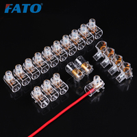 Bloque de terminales transparente FATO PC 1.5mm² 2.5mm² 4mm² 6mm² 10mm² 16mm² 25mm² 450V 500V conector de cable de latón con tornillo