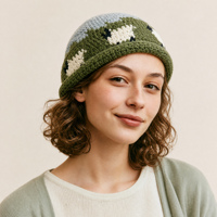 Sombrero Cloche de Acrílico Personalizado con Diseño de Crochet, Estilo Hecho a Mano, Ala Estrecha, Gorra de Moda para Mujeres y Hombres