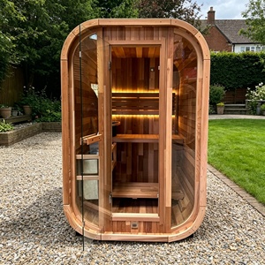Cabina de sauna de vapor para jardín, de cedro rojo, para 1 persona, con calentadores eléctricos confiables y servicio posventa. - Product Image 1