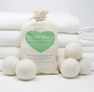 中国制造厂100% 有机新西兰羊毛干燥球天然织物柔软剂洗衣用羊毛干燥球