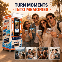 Borne photo instantanée tout-en-un avec imprimante, distributeur automatique, appareil photo en libre-service, coque personnalisable, télécommande, fournisseur de haute technologie