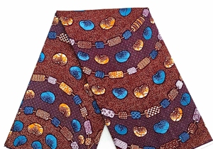 Tessuto <span class=keywords><strong>Organza</strong></span> Africano Batik Stampato Lucido Organico in <span class=keywords><strong>Cotone</strong></span> Bronzato 6 Iarde per Abiti e Abbigliamento Bambina - Product Image 2