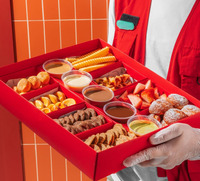 Boîte de dessert chocolat et fraise en promotion, 8 compartiments, pour biscuits, gaufres, sauces, avec séparateurs, idéale pour la restauration