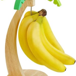 Soporte de Madera para Plátanos con Forma de Cocotero, Organizador de Frutas para Escritorio, Pieza Única - Product Image 1