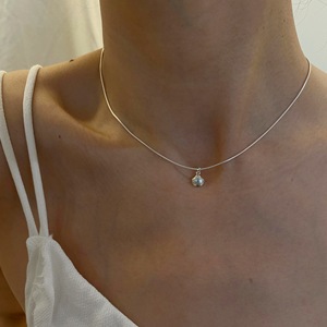 Collar con Colgante de Plata de Ley S925 para Mujer, Diseño de Verano, Jade Blanco, Versátil, Girasol, Huevo, Clavícula, Copo de Nieve - Product Image 5