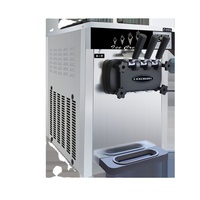 Machine à crème glacée en acier inoxydable avec table de travail, machine à crème glacée molle à 3 saveurs, fabricants de crème glacée professionnels