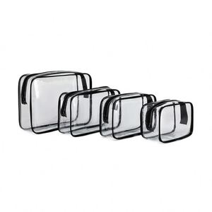 กระเป๋าใสกันน้ำ PVC สำหรับใส่เครื่องสำอางและของใช้ในห้องน้ำ ได้รับการรับรองจาก TSA พร้อมซิปปิด ดีไซน์ทันสมัย เหมาะสำหรับการเดินทาง - Product Image 1