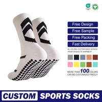 Chaussettes antidérapantes personnalisées Conception personnalisée de haute qualité Football Sports Logo personnalisé Chaussettes amusantes tricotées décontractées