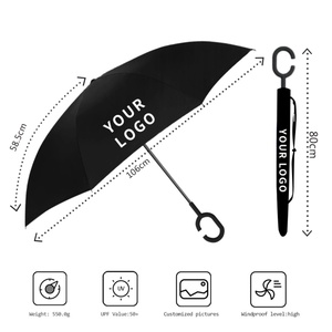 Reverse 8 Ribs <b>C</b> Shape Handle Umbrellas 2025 Custom Promotion <b>Table</b> with Umbrella Wholesale Cheap Price - Product Image 6