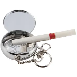 Cenicero de cigarros de cristal personalizado Futeng, diseño único, venta al por mayor, Cenicero absorbente para exteriores, Mini Cenicero portátil de Metal