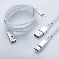 Nouveau câble USB magnétique à charge rapide 2.4A, rétractable automatiquement, câble de données USB C, câble de charge PD pour iPhone