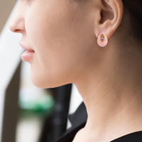 Anting-anting stud enamel warna-warni perak sterling 925 berlapis rhodium, motif bunga lucu untuk wanita dan perempuan, dijual.