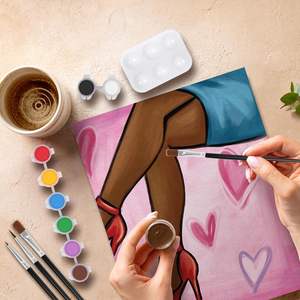 Sip Paint Kit Ensemble <span class=keywords><strong>d</strong></span>'art sur toile pré-dessiné pour adultes Love Theme Date Night Games Contour pour la <span class=keywords><strong>d</strong></span>écoration intérieure et les enfants - Product Image 5