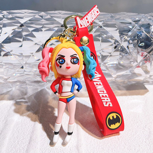 Llavero de goma de superhéroe con <span class=keywords><strong>Harley</strong></span> <span class=keywords><strong>Quinn</strong></span> de Suicide Squad, un colgante de payaso y <span class=keywords><strong>muñeca</strong></span> - Product Image 4