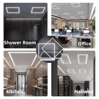 Plafonnier LED Moderne Sans Bordure 595x595 48W 60W Design Ultra Mince SMD2835 pour Hôpital, Supermarché, Bureau