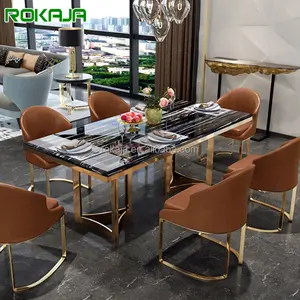 Luxury Italian Dinner Dining Table And Chairs 6 Luxury Dinning Chairs Modern Marble Dining Room Furniture Table Set