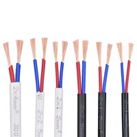 Yuehua 2*1,5 Stromkabel RVVB PVC Litzenkabel mit Kupferkern IP20 Flaches Luftkabel mit weißer Stoffummantelung für den Außenbereich