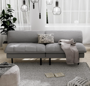 أريكة سرير إسفنجية على شكل حرف L عصرية رائجة، كرسي استرخاء صغير 4 في 1 متعدد الوظائف مع ظهر قابل للتعديل لغرفة المعيشة - Product Image 2