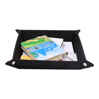 Vente chaude pliable carré valet plateau Sublimation PU cuir Oxford tissu stockage pour bijoux pour hôtel