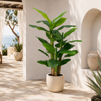 Grand palmier bananier artificiel de 170 cm en PE, ignifuge et résistant aux UV, plante tropicale décorative écologique